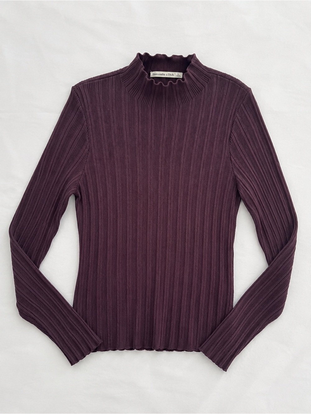 Abercrombie & Fitch Ribbed Mock Neck Sweater Plum Purple Size Large
